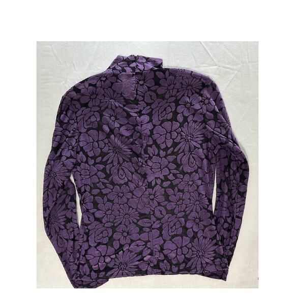 Cache Purple Turtle Neck Vintage Top Size 2 - Picture 3 of 6